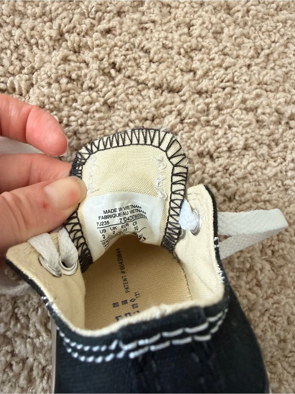 Black Canvas Kids Sneakers with White Laces